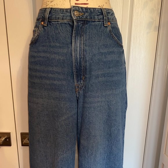 Flair-legged high-waisted denim jeans - Picture 1 of 4